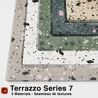 Seamless Terrazzo Materials: Series 7 3D model image 1 