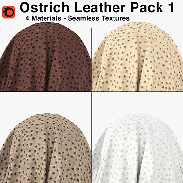 Luxury Ostrich Leather Pack: Seamless Materials 3D model image 1 