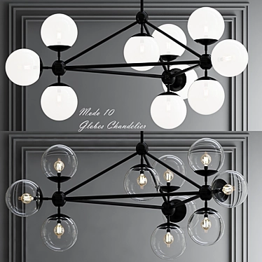 Modern Modo 10-Light Glass Chandelier 3D model image 1 