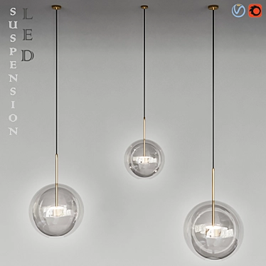 Bubble Lamp: LED Suspension Design 3D model image 1 