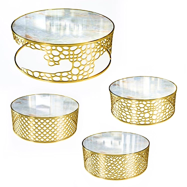 Modern Gold Patterned Table 3D model image 1 