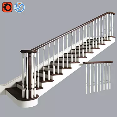Elegant Staircase Solution 3D model image 1 