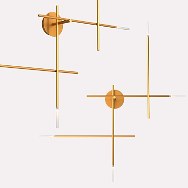 Golden Traverse Wall Lamp 3D model image 1 