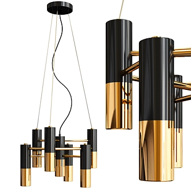 Brass and Aluminum Delightfull Ike 7 Pendant Light 3D model image 1 