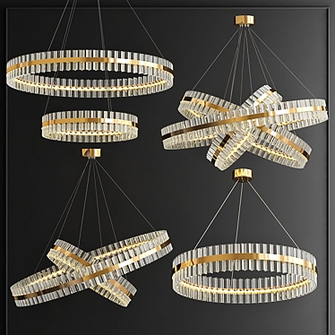Title: Saturno Not Baroncelli Suspension - Modern Golden Pendant Lamp 3D model image 1 