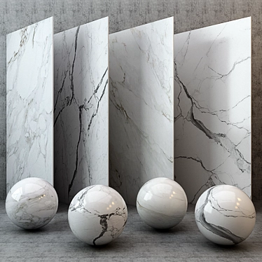 Elegant Marble Coaster Set 3D model image 1 