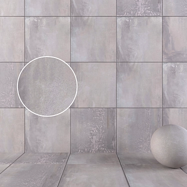 Silver Multi-Texture Wall/Floor Tiles 3D model image 1 