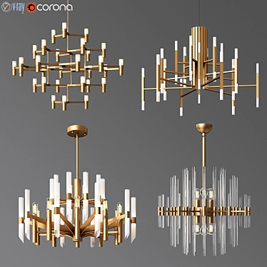 Elegant Ceiling Light Collection for Sophisticated Spaces 3D model image 1 