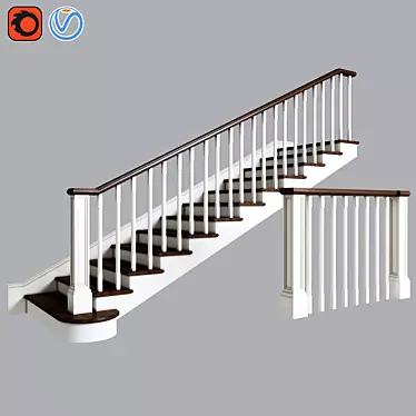 Sleek and Modern Staircase Solution 3D model image 1 