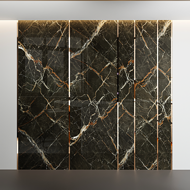 Ares Brass Profile Wall Panel 3D model image 1 