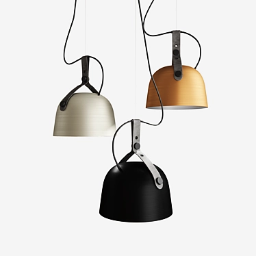 Nordic Leather Pendant Lamp 3D model image 1 