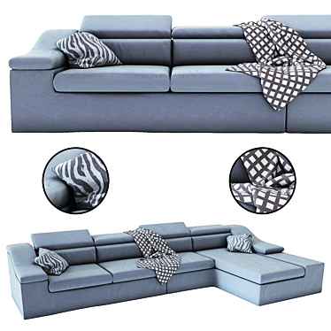 Modern Rioni Sofa | Stylish & Spacious 3D model image 1 