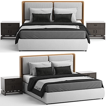 Modern Minimalist Kate Bed 3D model image 1 