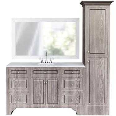 Elegant Linen Bathroom Cabinet 3D model image 1 