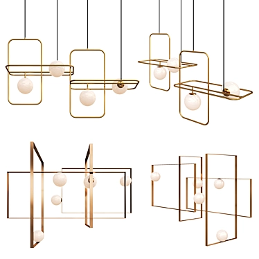 Elegant Chandelier Collection - 2 Designs 3D model image 1 