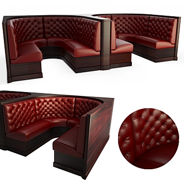 Pub Leather Bench: Authentic 3D Seating 3D model image 1 
