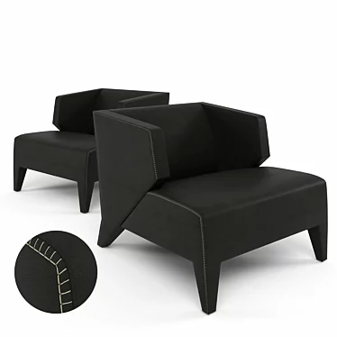 Sleek Gray Armchair: Silhouette 3D model image 1 