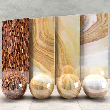 6-Piece Marble Texture Set 3D model image 1 