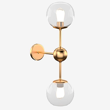Gramercy Sconce: Metal and Glass Wall Light with Two Shades 3D model image 1 