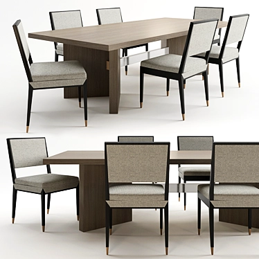 Indigo Living Calvin Table & Tivoli Chair Set 3D model image 1 