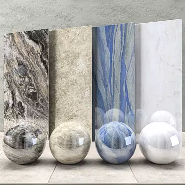 Elegant Marble Set: 4 Textures 3D model image 1 