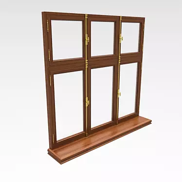 Classic Wood Window Sill | Vintage Elegance 3D model image 1 