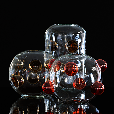 Elegant Glass Vases Set 3D model image 1 