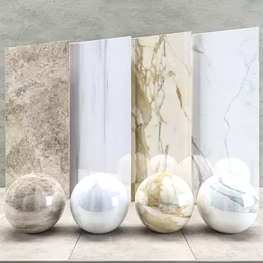Elegant Marble Set: 4 Textures / 3D Files Available 3D model image 1 