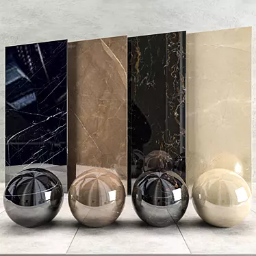 Marble Set: 4 Textures, 3D Models 3D model image 1 