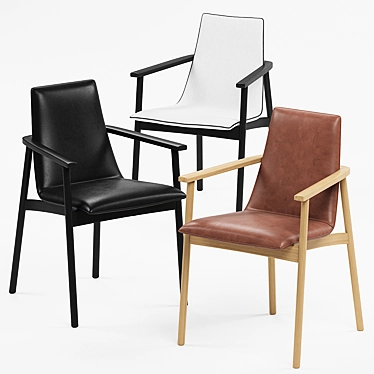 Jana Chairs: Elegant Comfort in Leather & Fabric 3D model image 1 