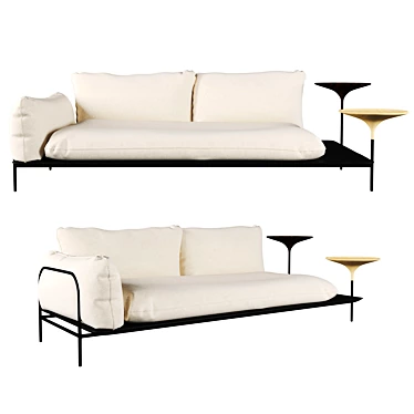 Rolf Benz 2210: Sleek and Stylish Sofa 3D model image 1 