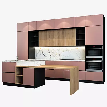 Sleek & Stylish Kitchen Set 3D model image 1 