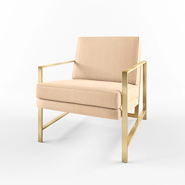 Modern Metal Frame Upholstered Chair 3D model image 1 