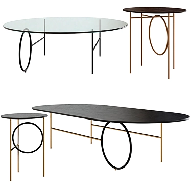 Elegant Ring Minotti Coffee Tables 3D model image 1 