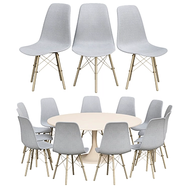 Elegant Eames Designer Chairs 3D model image 1 