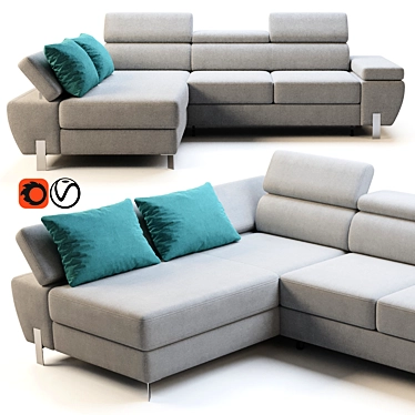 Contemporary Wersal Molina Mini Sofa 3D model image 1 