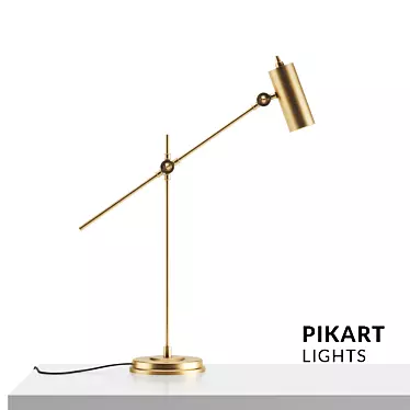Elegant Brass Art Lamp 3D model image 1 