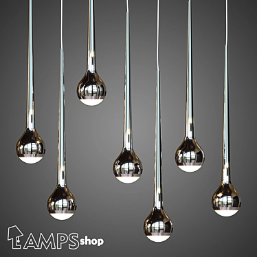 Dazzling Waterfall Chandelier 3D model image 1 