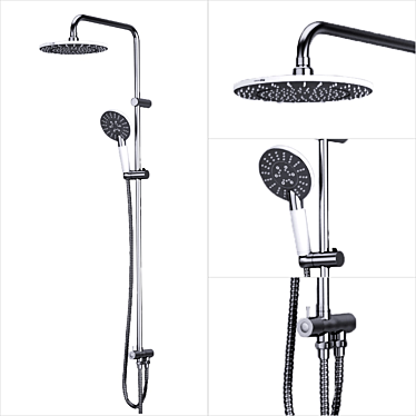 Elegant Shower Set - A039 3D model image 1 