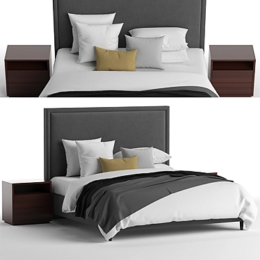 Sleek Modern Bed: Aesthetically Crafted 3D model image 1 