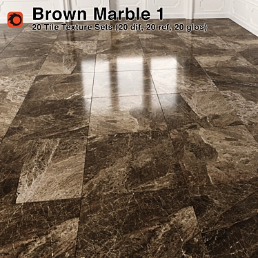 Brown Marble Tiles - Luxurious and Versatile 3D model image 1 