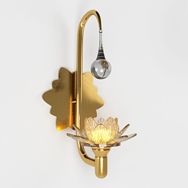 Lotos 40.3415 - Modern Brass Glass Pendant Light 3D model image 1 