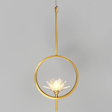 Lotos 40.3450: Sleek Pendant Light with Brass Finish 3D model image 1 