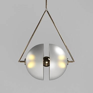 Modern Bronze Pendant Light with Adjustable Height 3D model image 1 