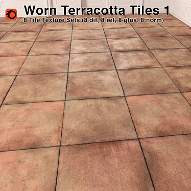Premium Terracotta Tiles - Corona Renderer 3D model image 1 