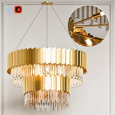 Empire Double Suspension Chandelier 3D model image 1 