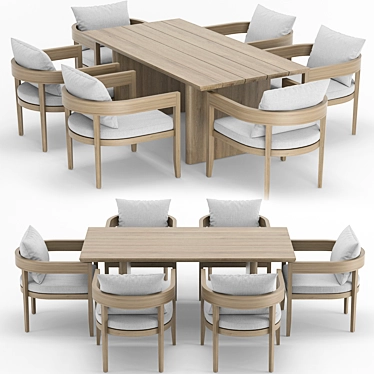 Elegant Baimain Table Set 3D model image 1 