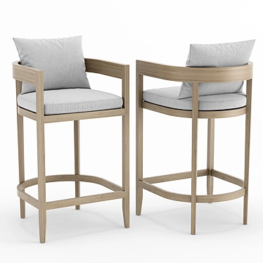 RH Outdoor Baimain Bar Chair: Elegance and Comfort 3D model image 1 