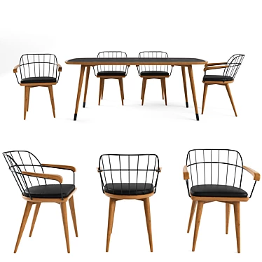  Cadı Design Casur Table & Chair Set 3D model image 1 