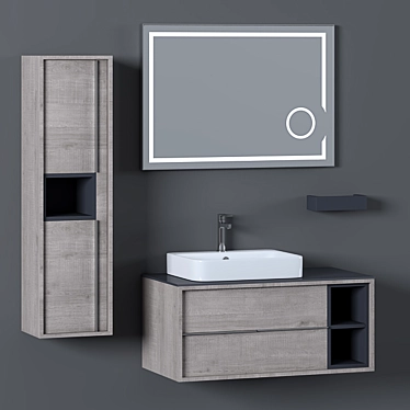 Modern Bathroom Furniture Set 3D model image 1 